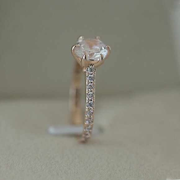 💝 Simple Crystal Clear Round Pure Zircon Thin Rings for Women, EVGG1458 - Picture 4 of 5